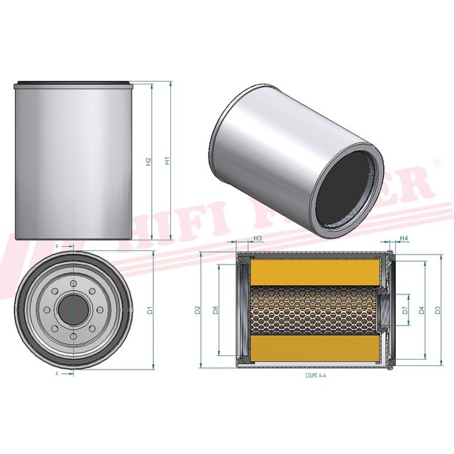 Filtre A Gasoil Separateur D'eau SN 909110 Hifi Filter référence fournisseur HIFSN909110